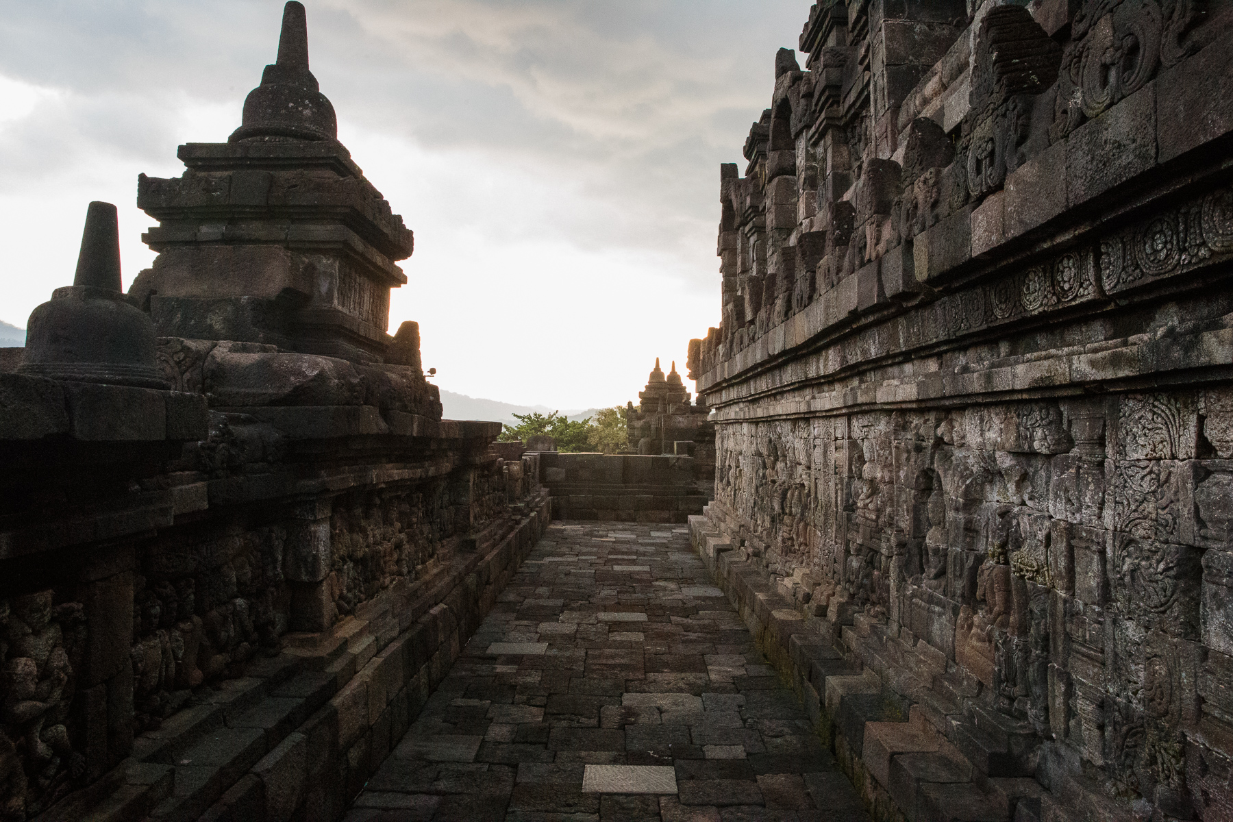 Borobudur Temple - The carvings on the first 4 levels all depict life during the era of construction.